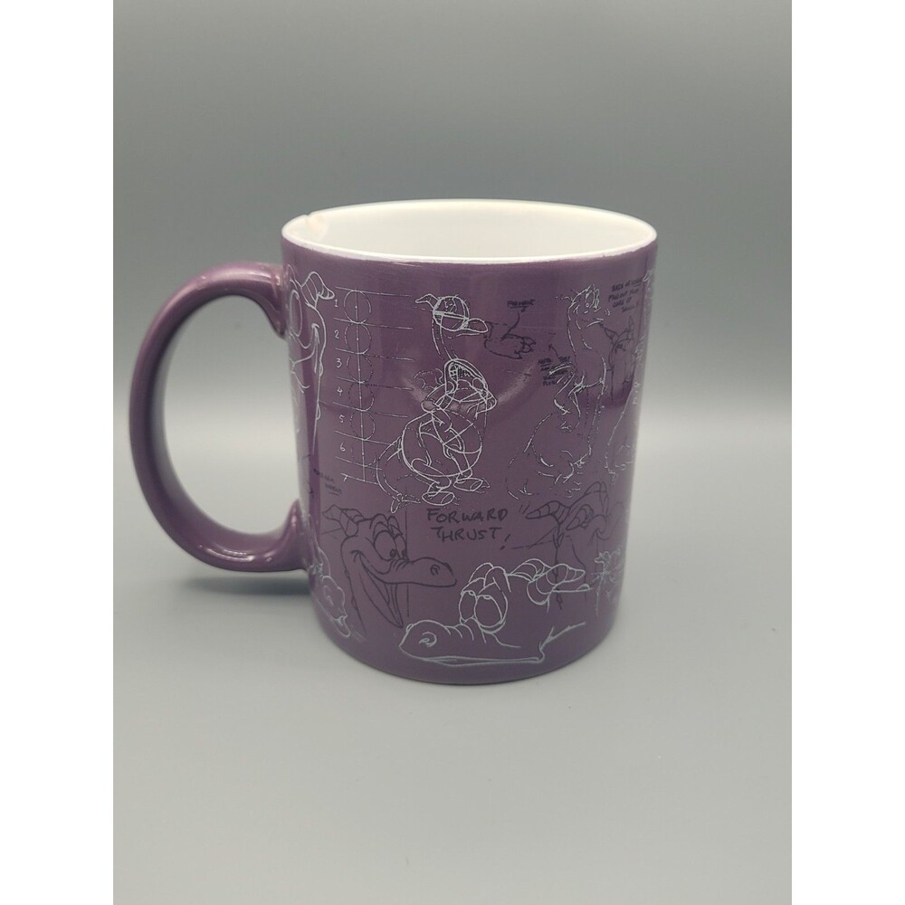 Disney Parks EPCOT Figment Sketch Mug Purple Concept Art Thailand Chip
